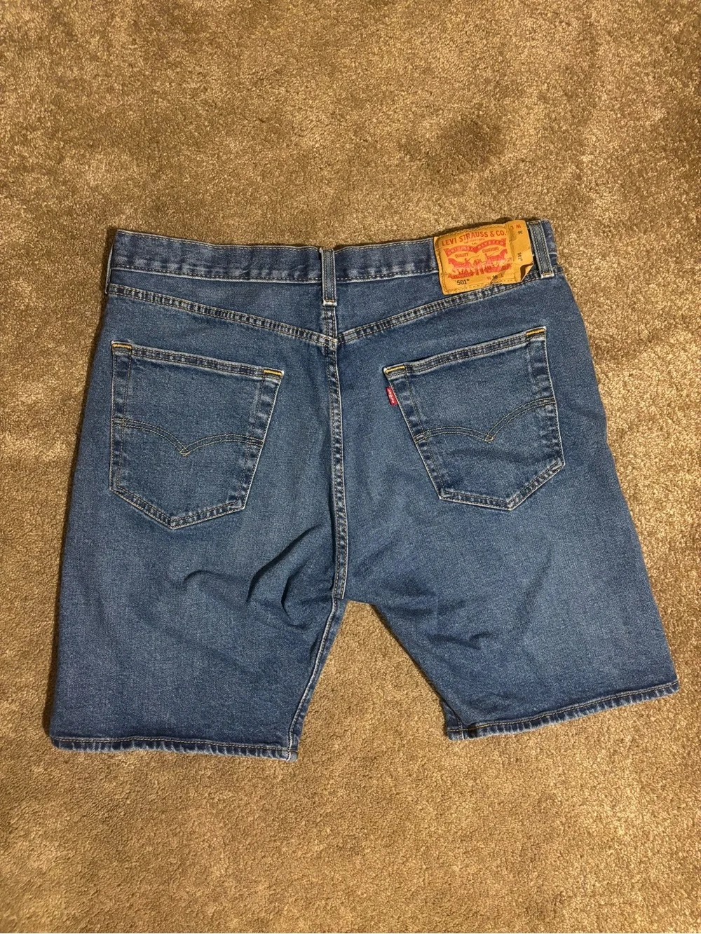 Levi’s 501 Men’s Denim Shorts W36 Blue Cut Off Jean Shorts Button Fly Waterless